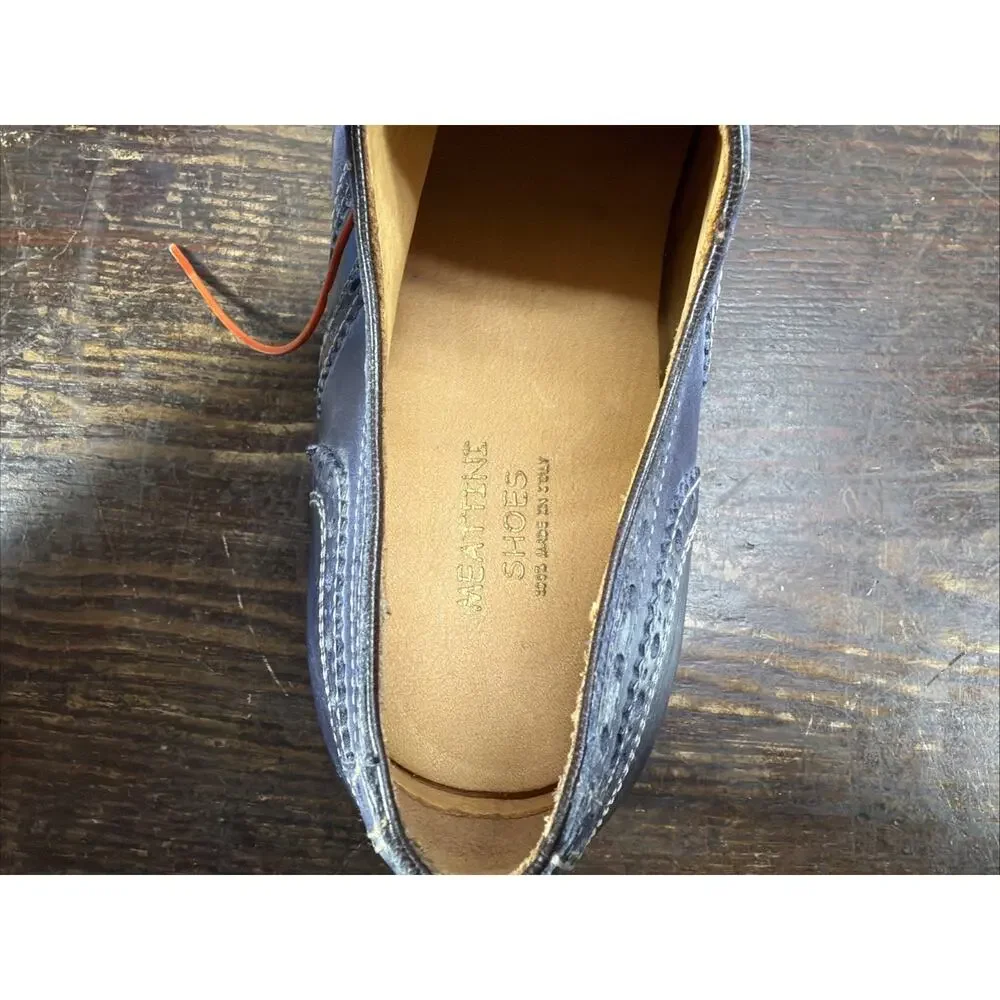 Cuoio Meattini Italian Wingtip Blue Oxford Dress Shoes US 10.5 EU 44